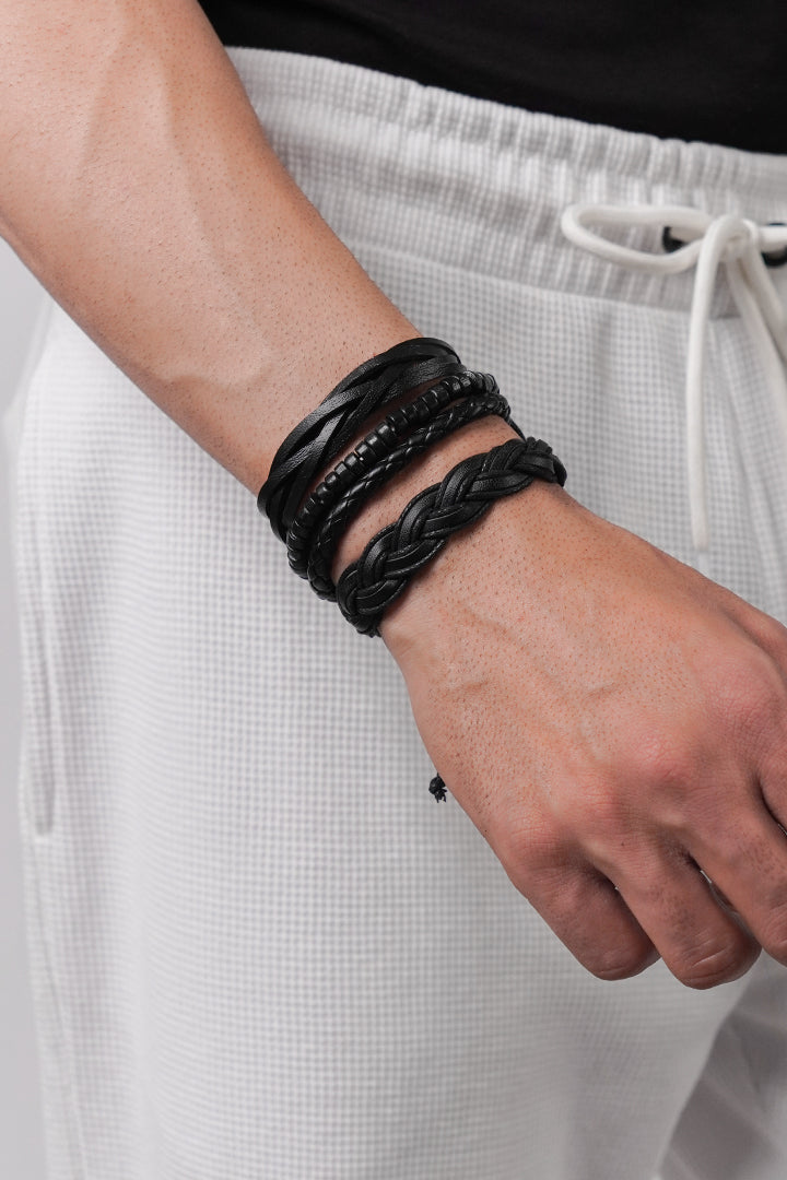 Adjustable Braided Bracelet - Black