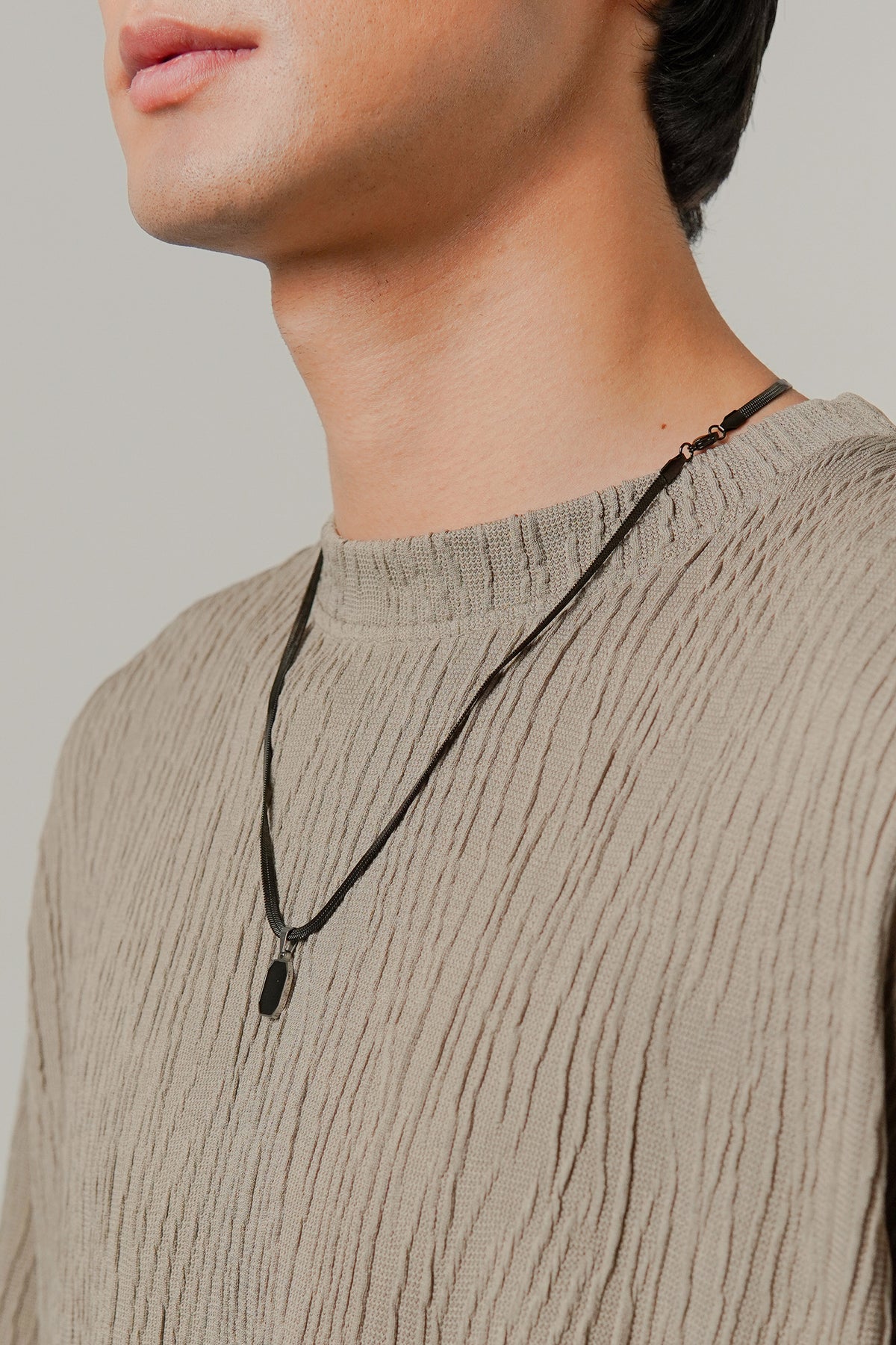 Oversized Textured Tee - Taupe alternate view