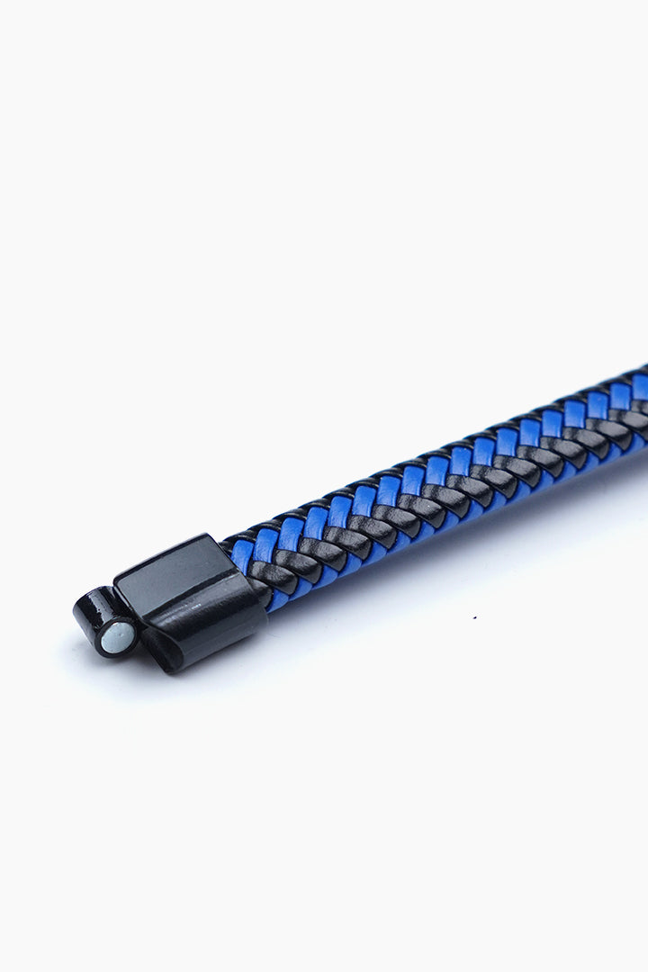 Royal Blue and Black Braided Bracelet