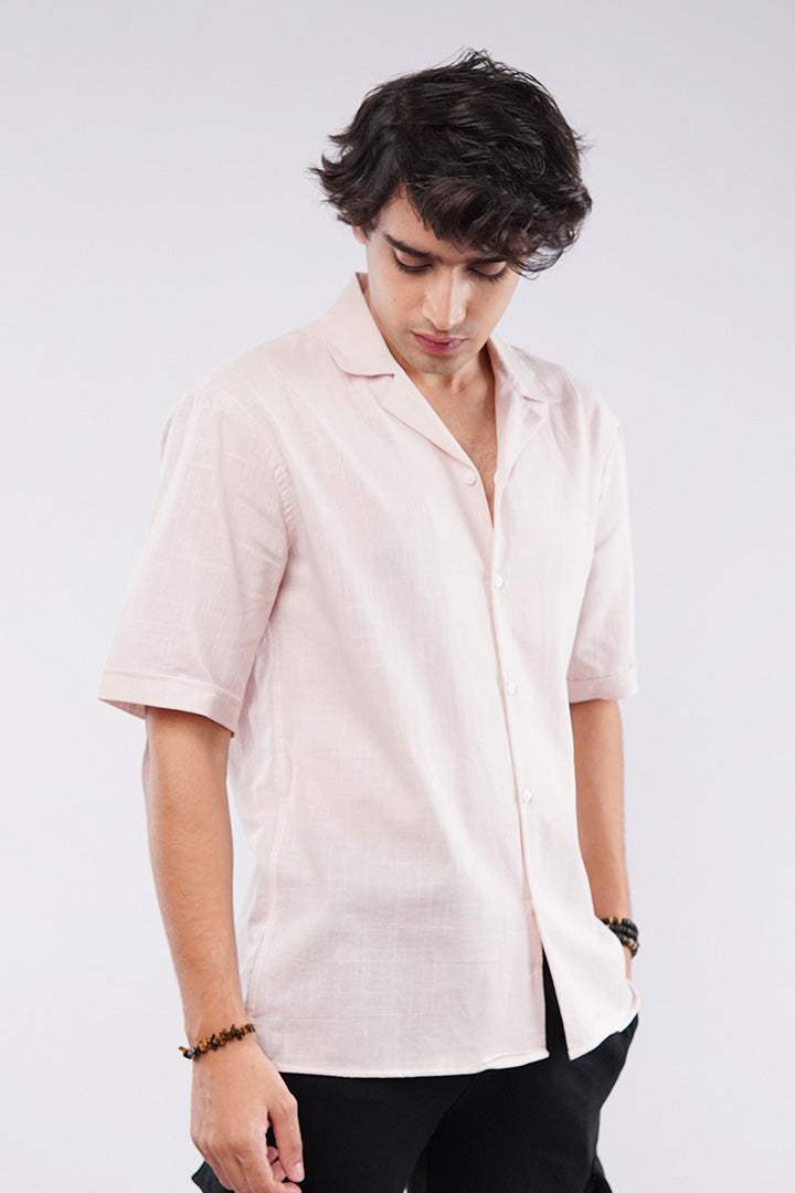 Texture Cuban Shirt - Pink - FA