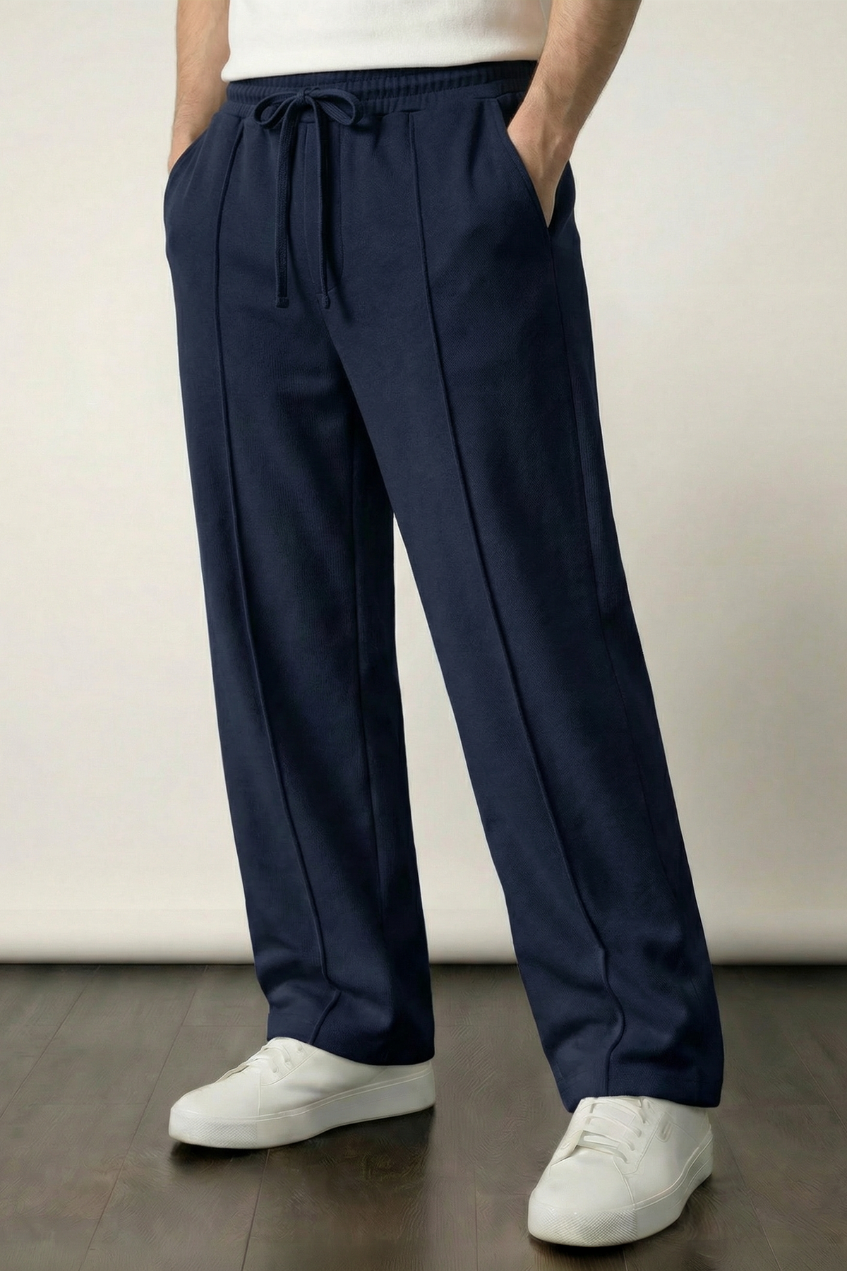 Pintex Jogger Pants - Navy Blue