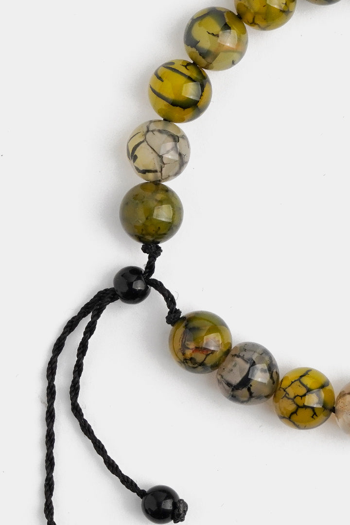 Adjustable Beaded Bracelet - Mustard alternate view