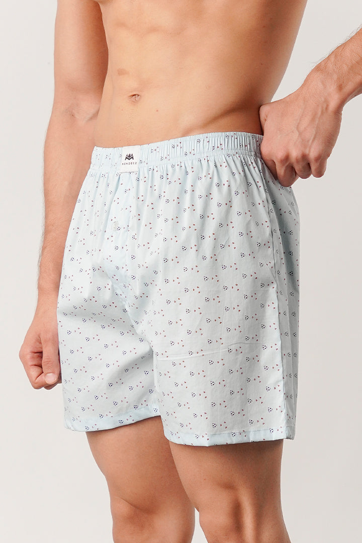 Printed Woven Boxer Shorts - Sky Blue alternate view