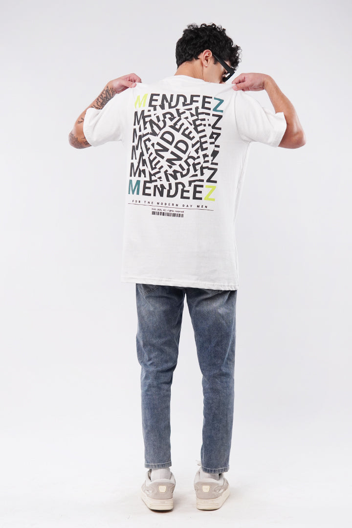 Printed Oversized T-Shirt - White - FA