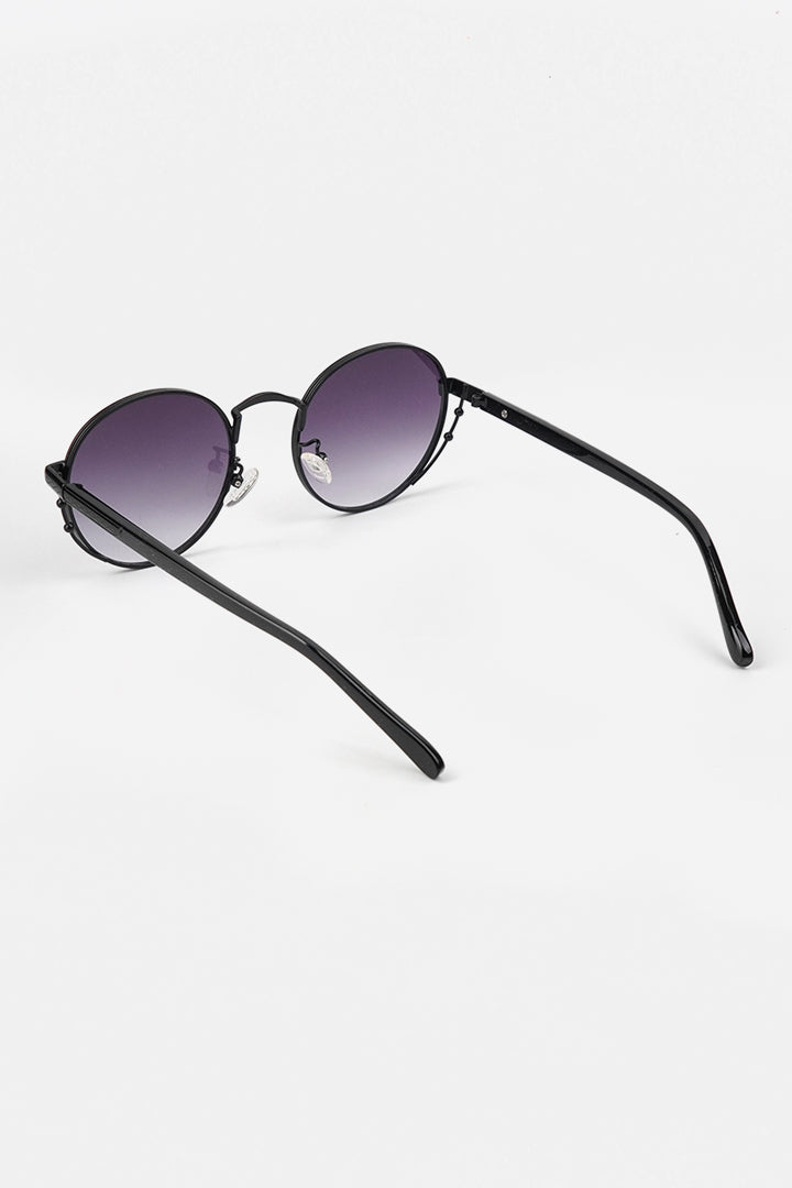 Retro Round Sunglasses - Black alternate view