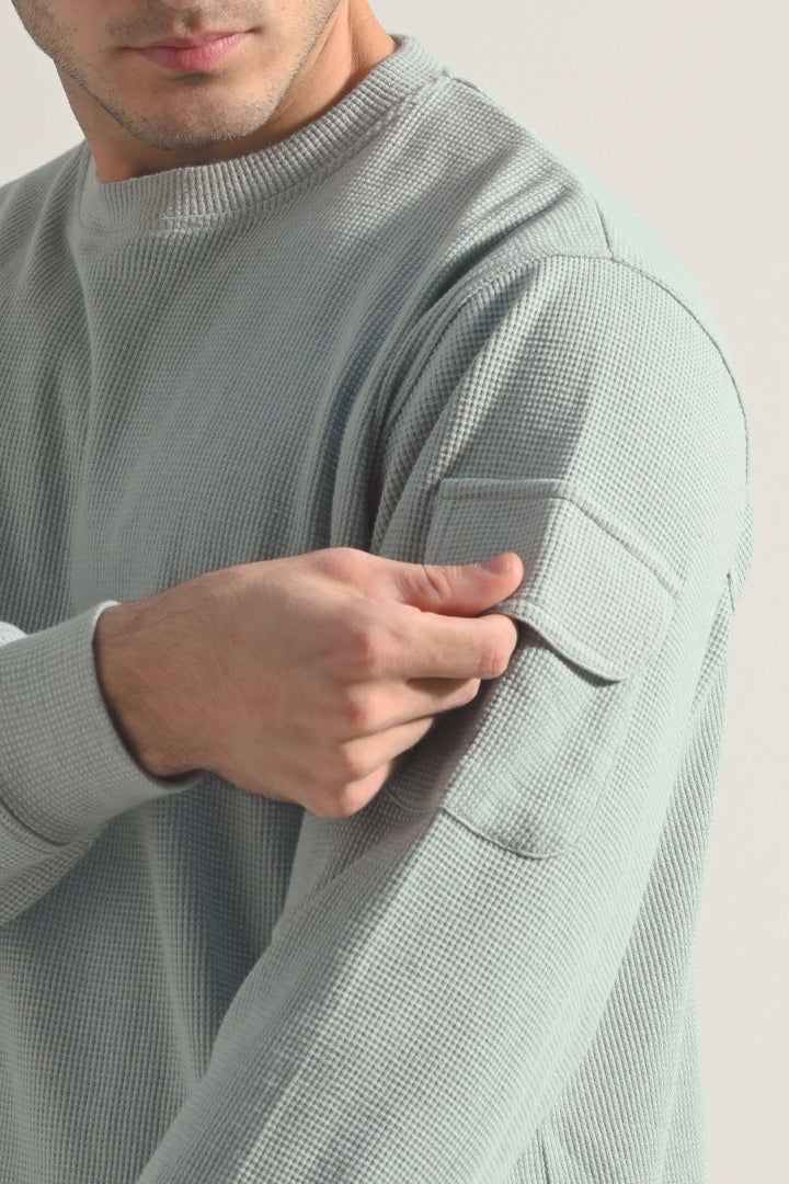 Textured Sweatshirt - Sage Green alternate view