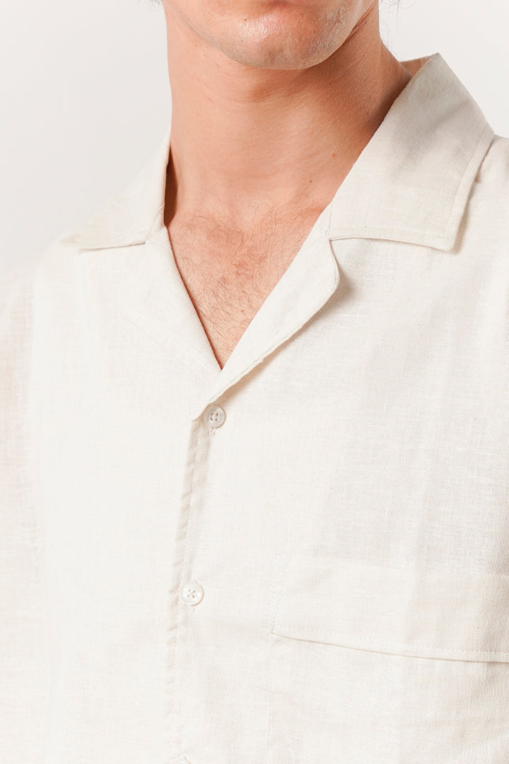 Box Fit Cuban Shirt - Cream - FA
