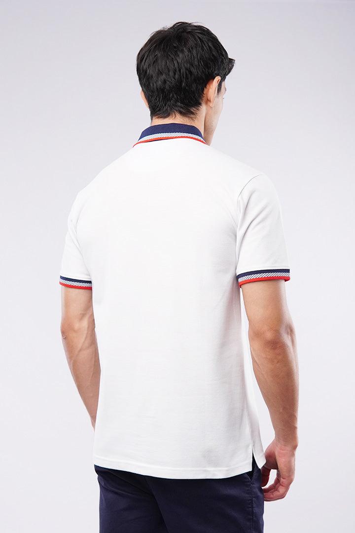 Tipping Collar Polo Shirt - White - FA
