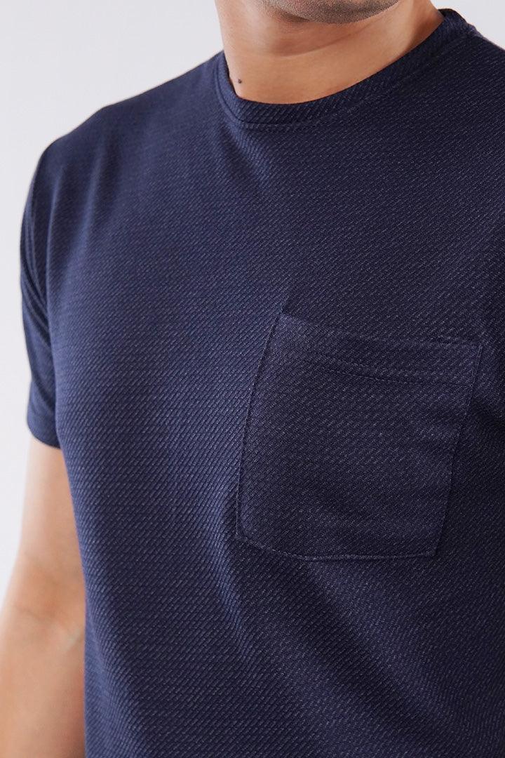 Pattern Pocket T-Shirt - Navy Blue alternate view