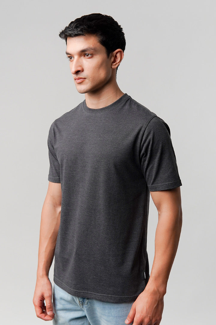 Regular Fit Crew Neck T-Shirt - Charcoal Grey