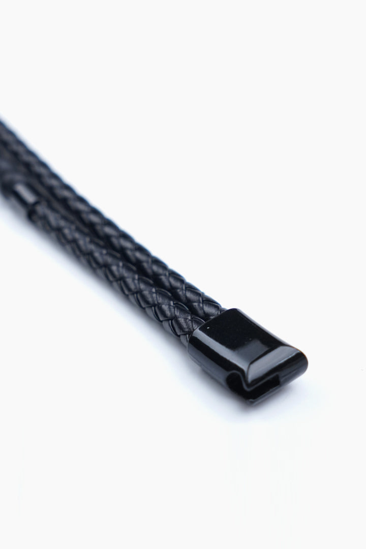 Double-Layer Braided and Matte Bead Bracelet