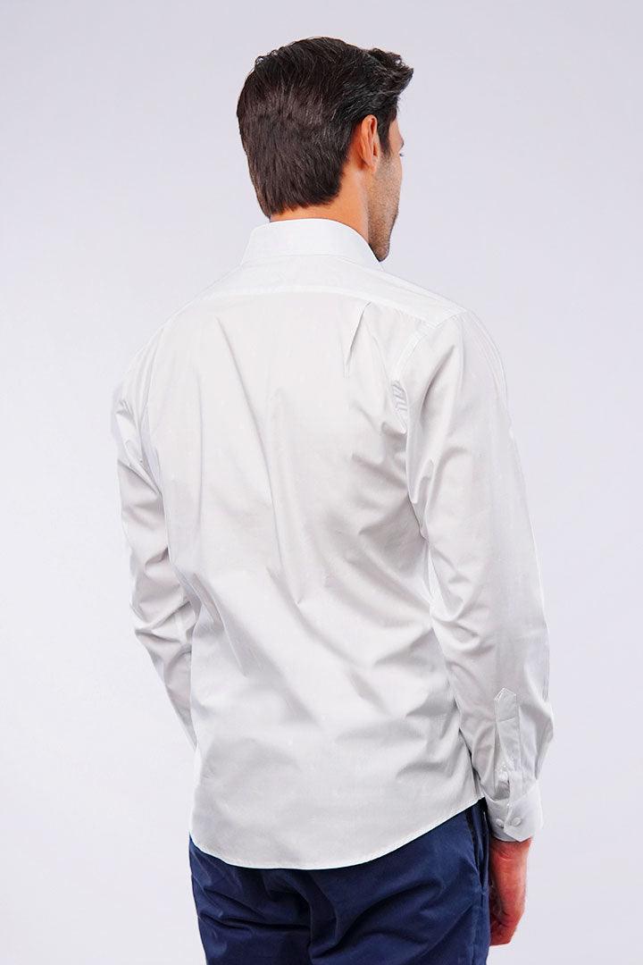 Self Texture Yarn-Dyed Shirt - White - FA