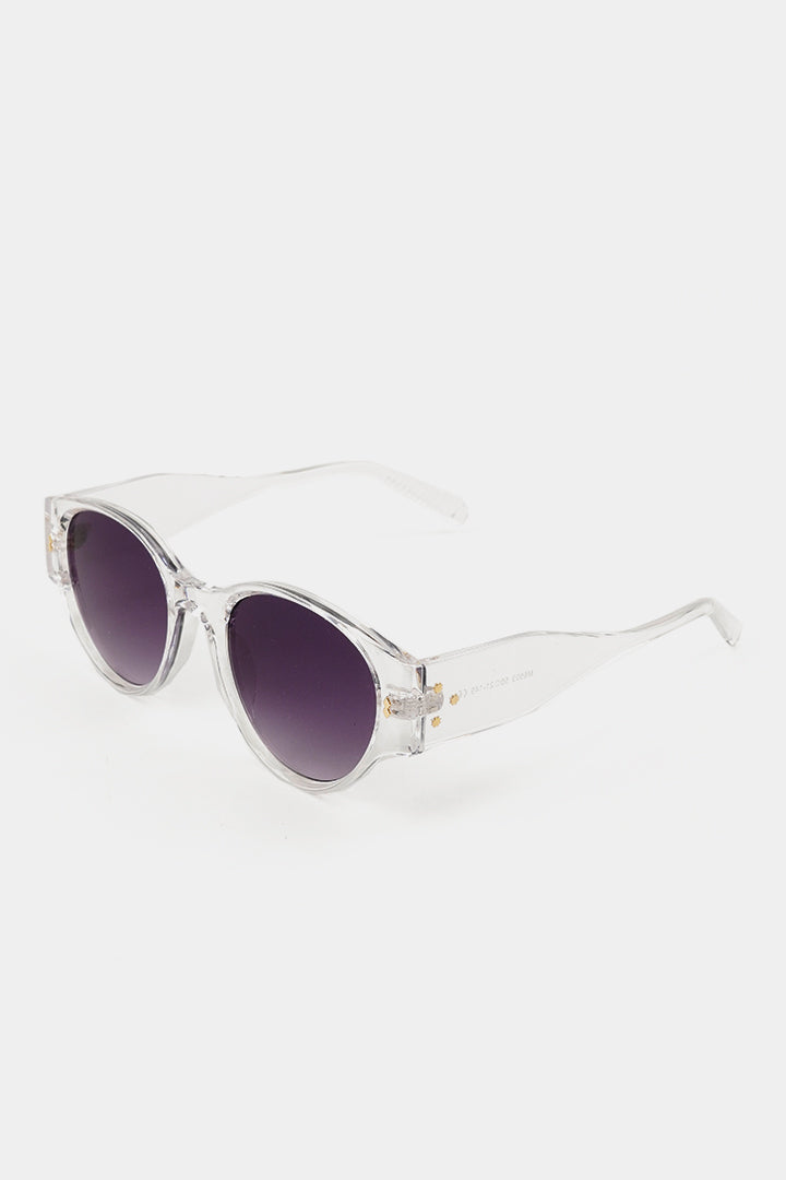 Transparent Round Sunglasses - Black