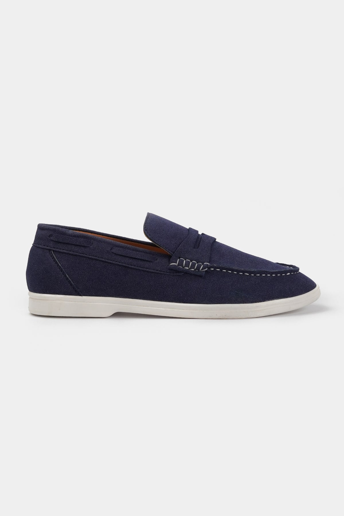 Penny Suede Loafers - Navy Blue