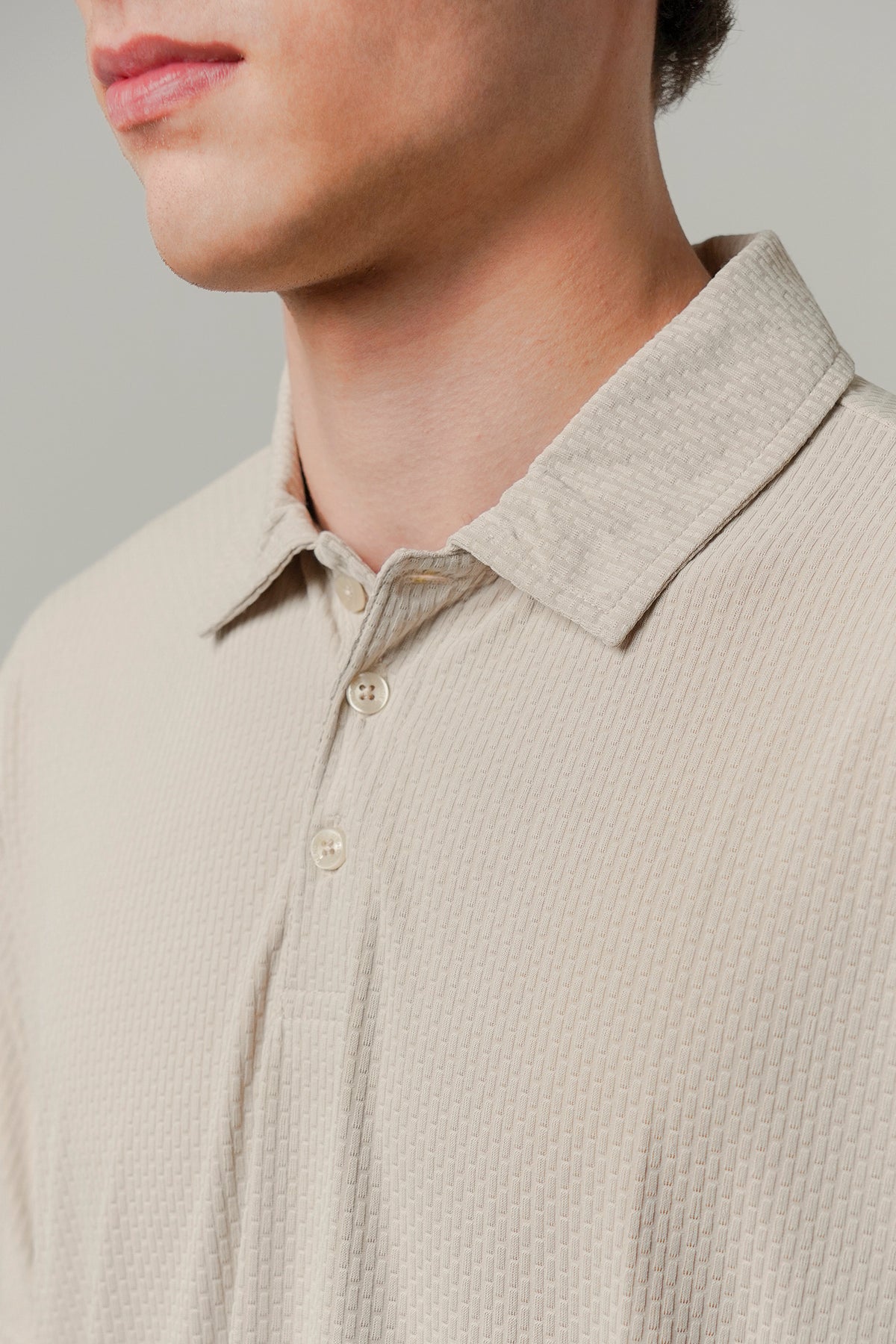 Textured Polo - Beige