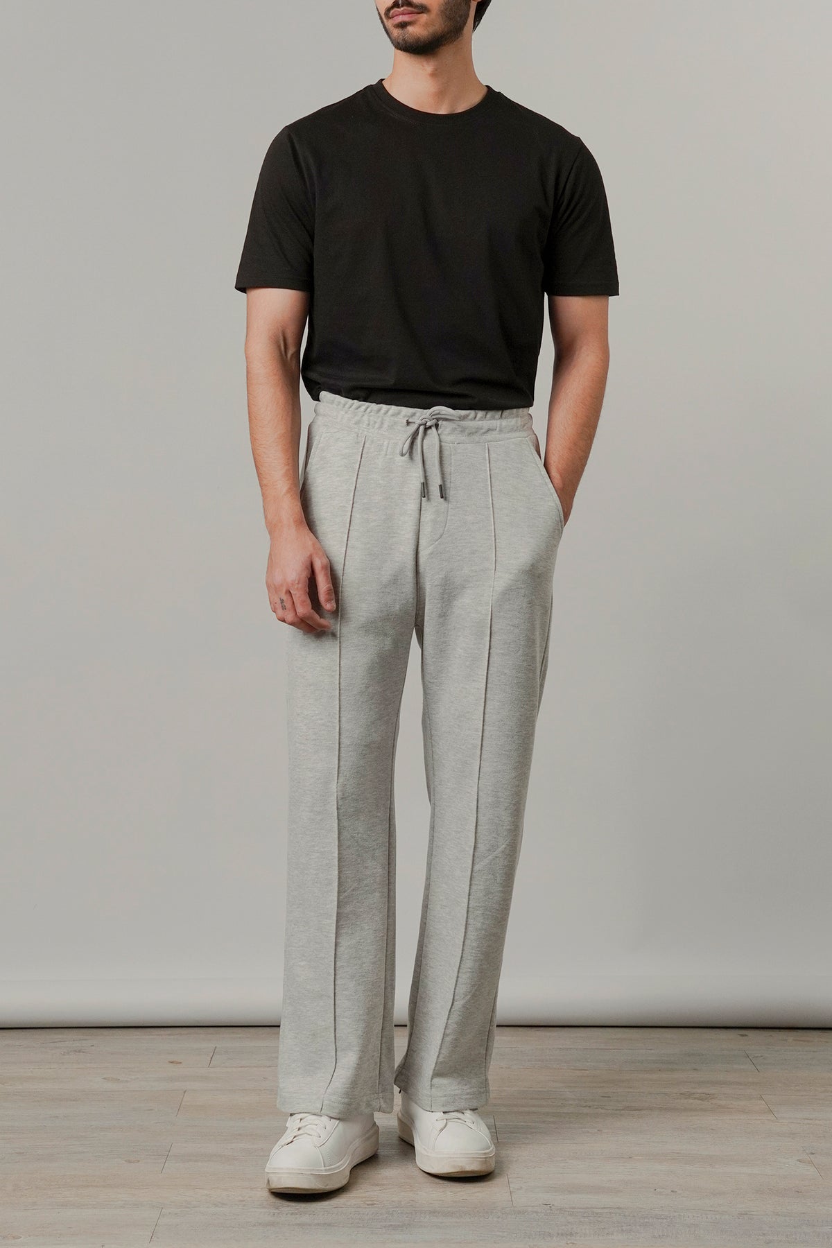 Pintex Jogger Pants - Heather Grey - FA