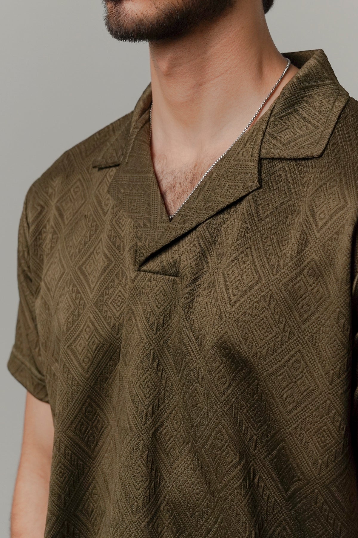 Cuban Collar Polo - Olive Green - FA alternate view