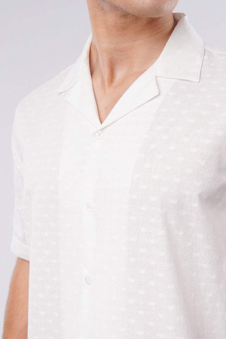 Self Texture Cuban Shirt - White alternate view
