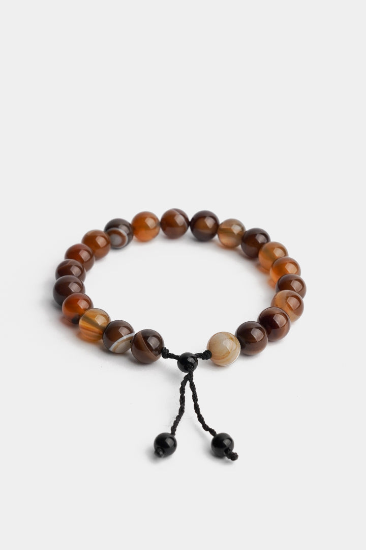 Adjustable Beaded Bracelet - Brown