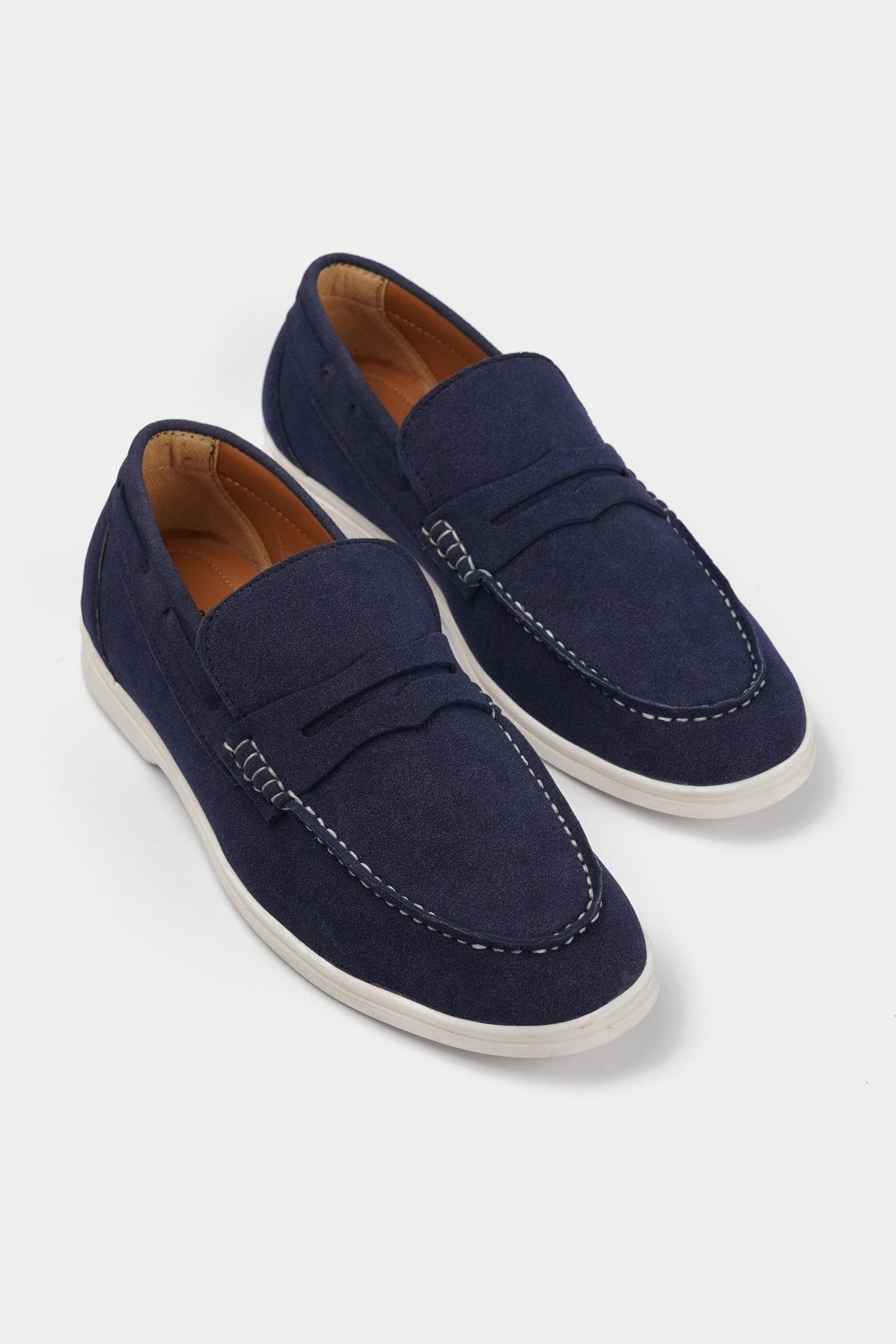 Penny Suede Loafers - Navy Blue alternate view