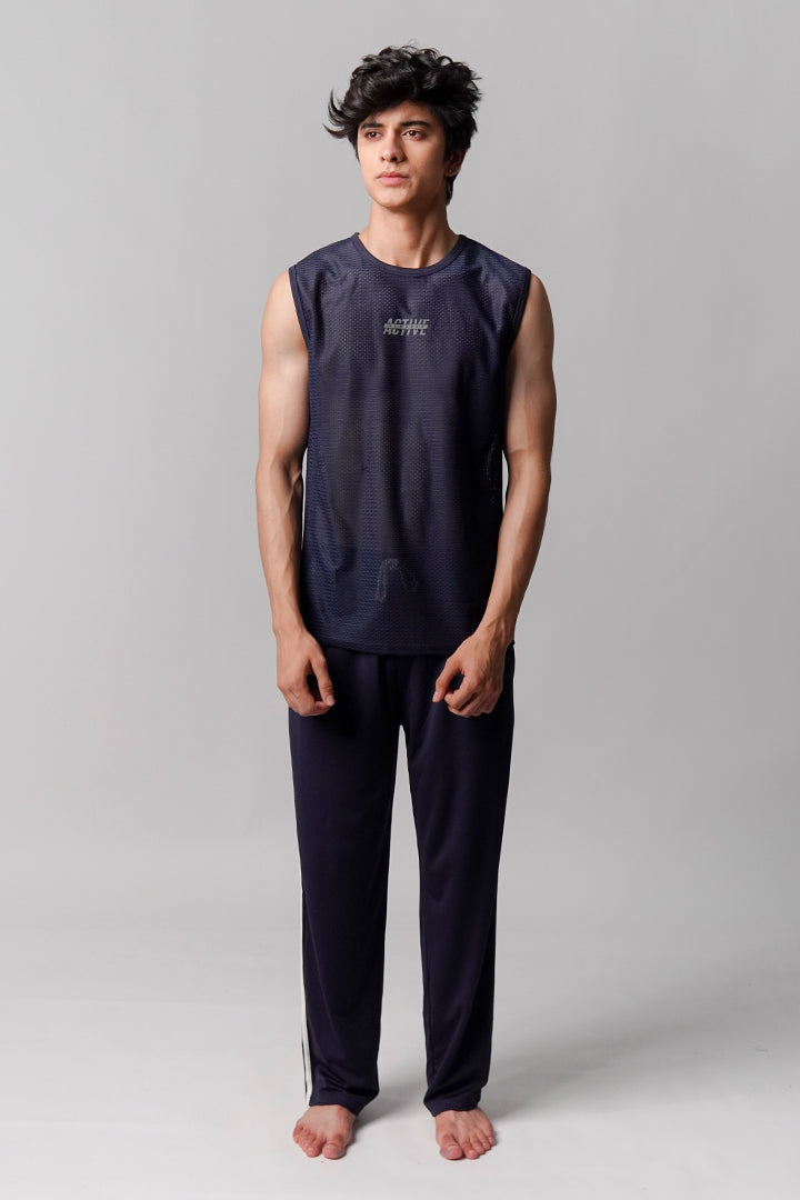 Mesh Tank Top - Navy Blue