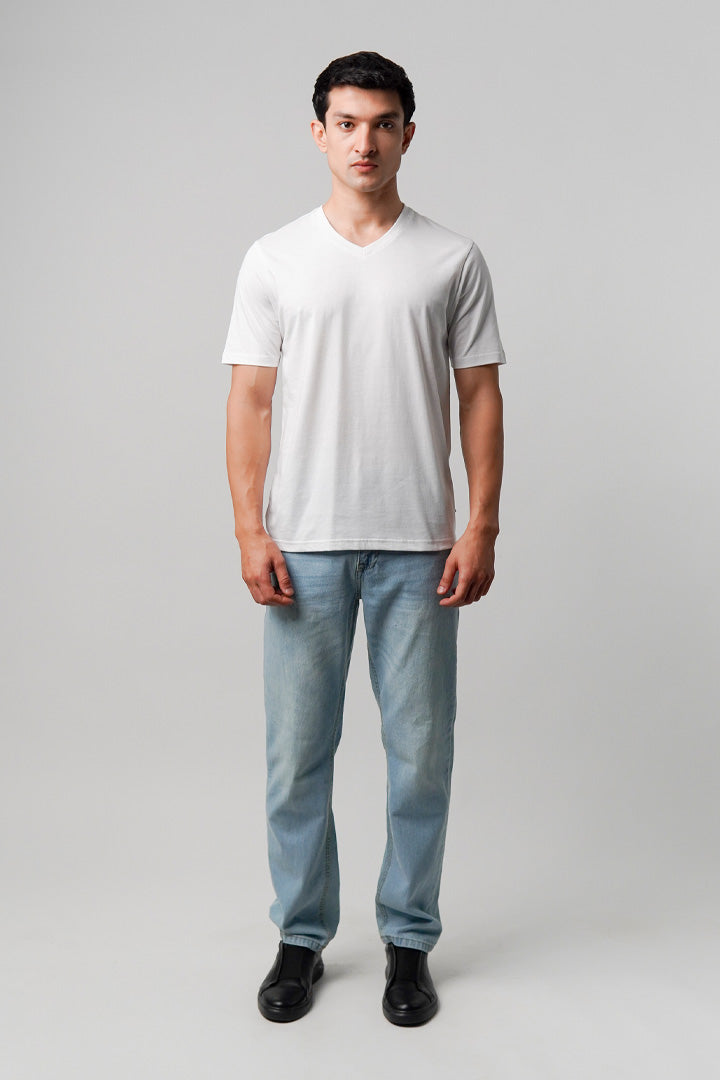 Regular Fit V-Neck T-Shirt - White