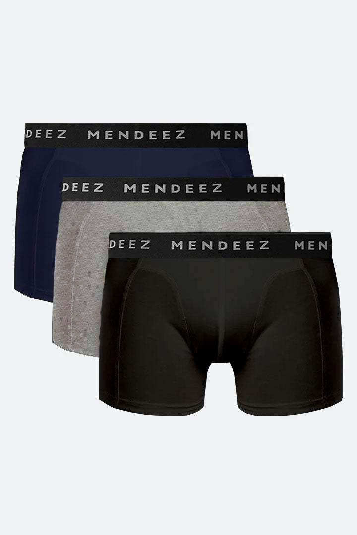 Boxer Briefs - Navy Blue, Grey & Black Pack Of 3