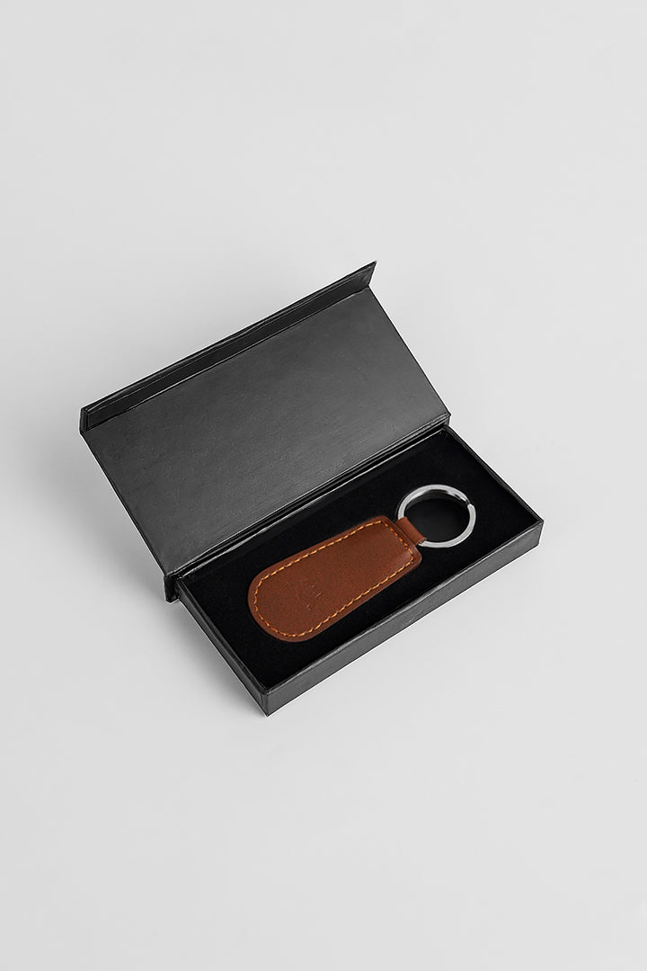 Leather Keychain - Brown alternate view