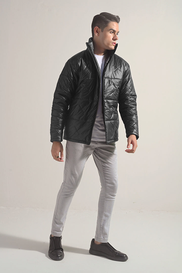 Quilted Puffer Jacket - Black