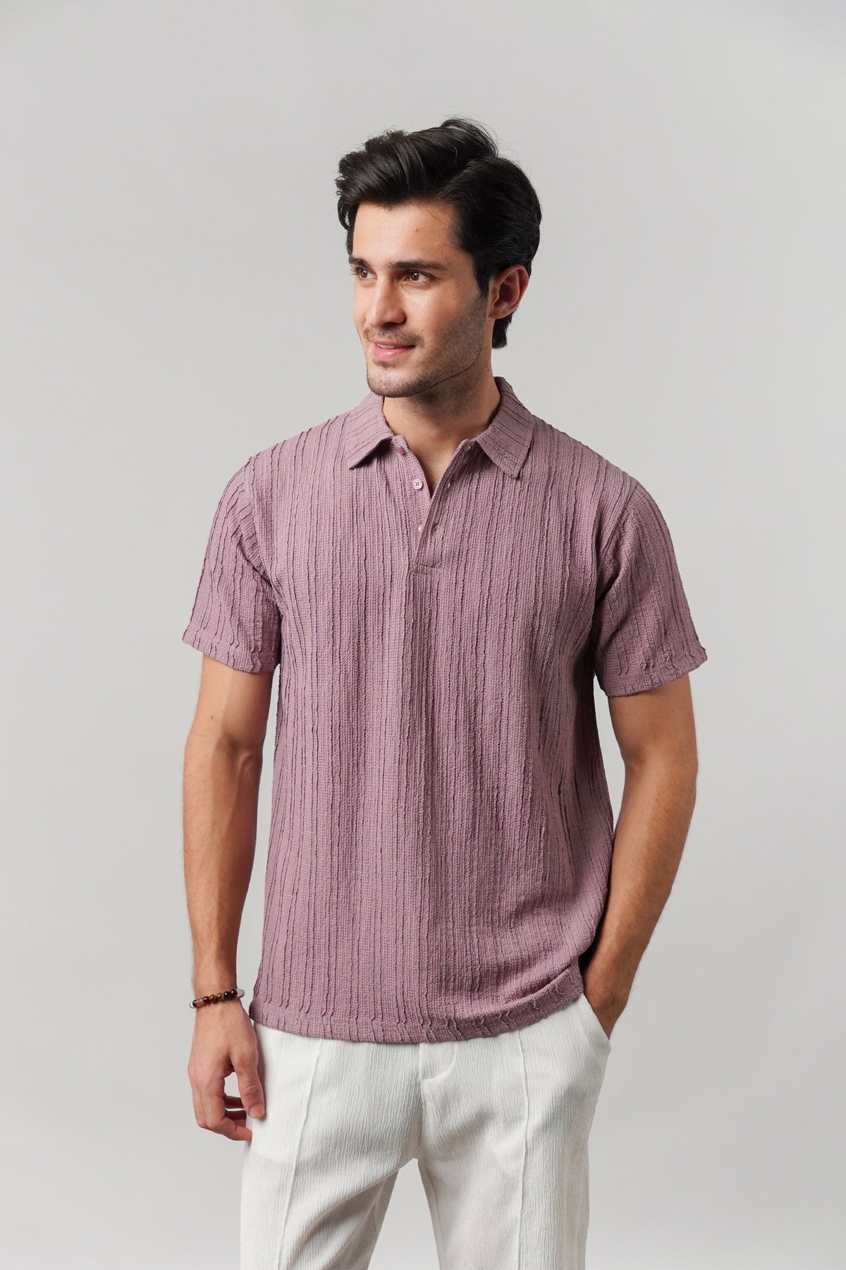 Knitted Polo Shirt - Lilac