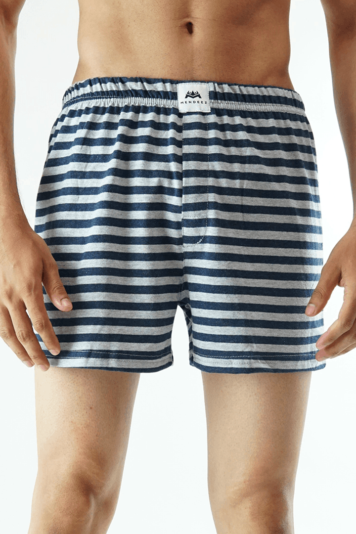 Yarn dyed Jersey Boxer Shorts - Grey alternate view