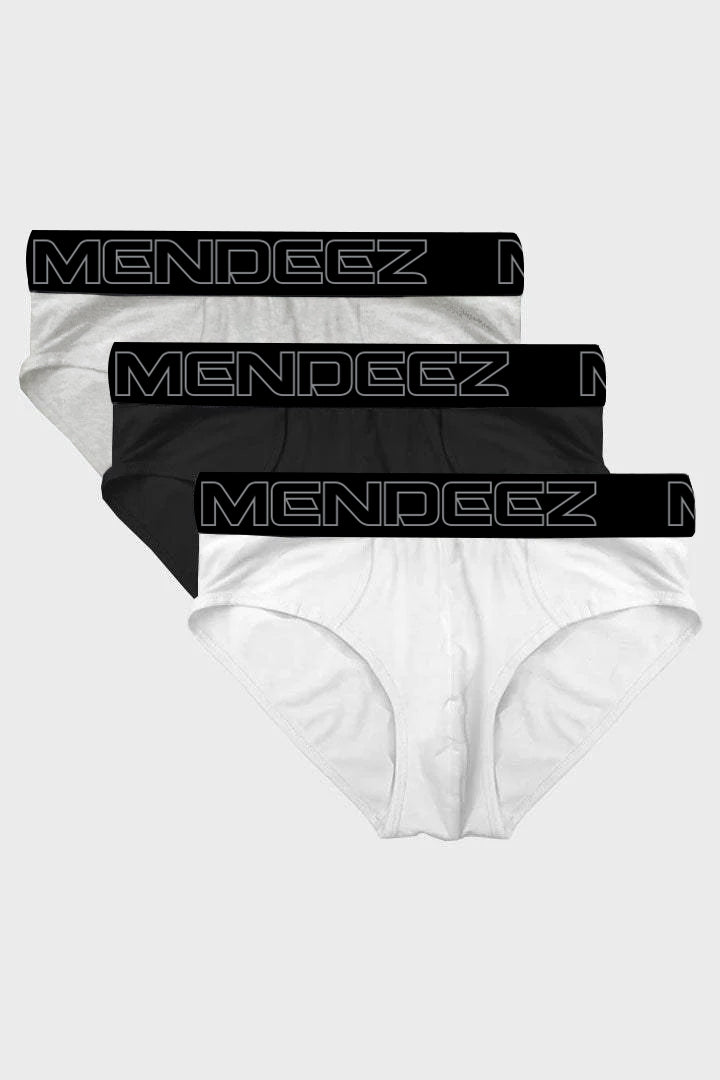 Briefs - White, Light Grey & Black Pack Of 3