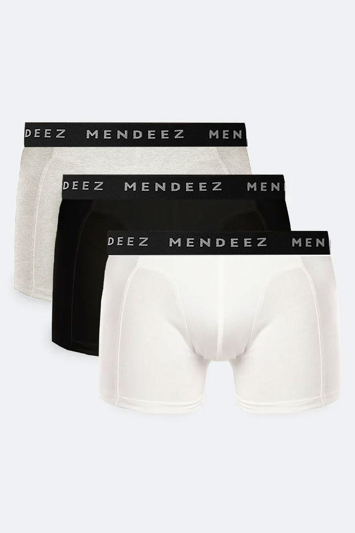 Boxer Briefs - White, Light Grey & Black Pack Of 3