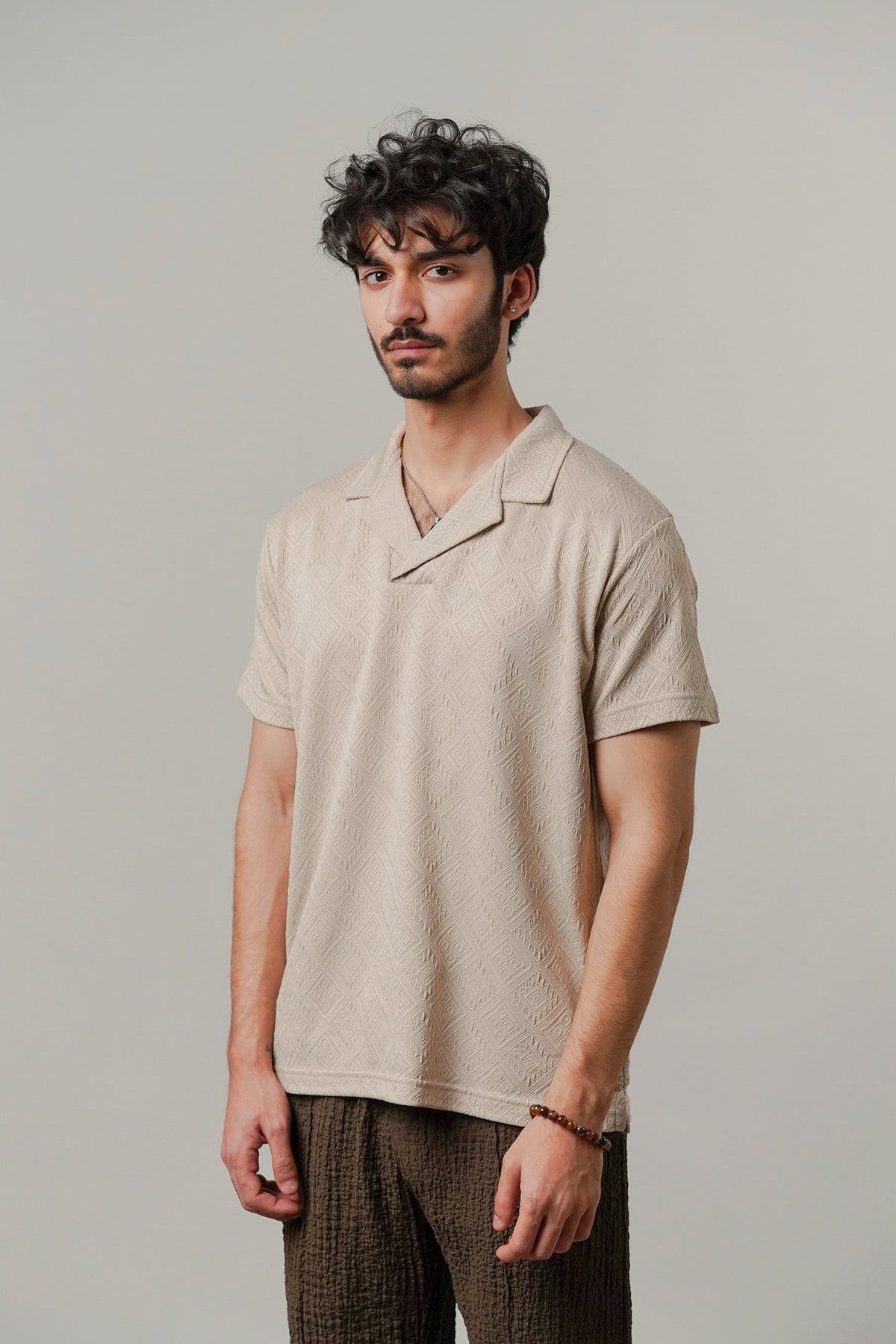 Cuban Collar Polo - Sand - FA