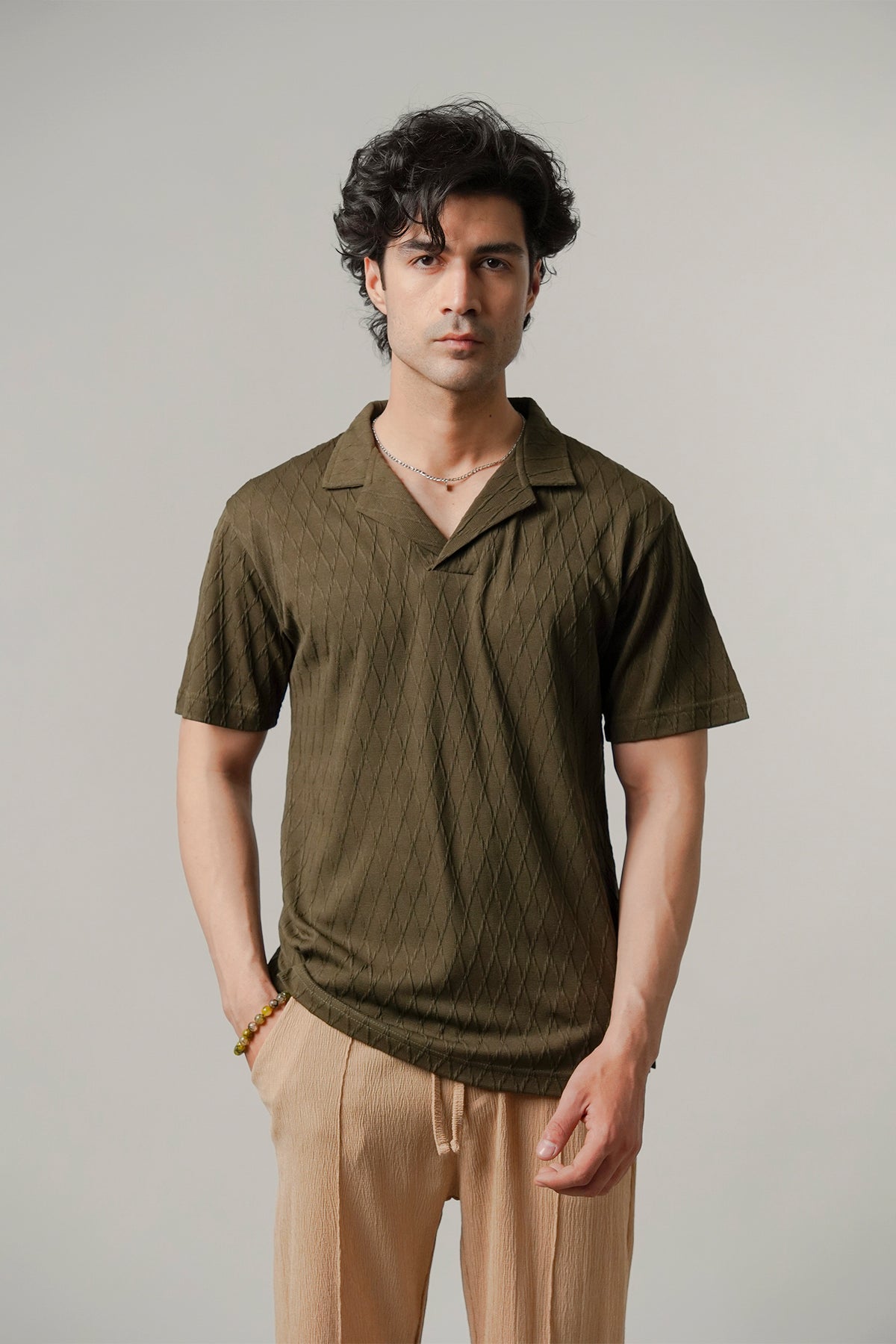 Cuban Collar Polo - Forest Green