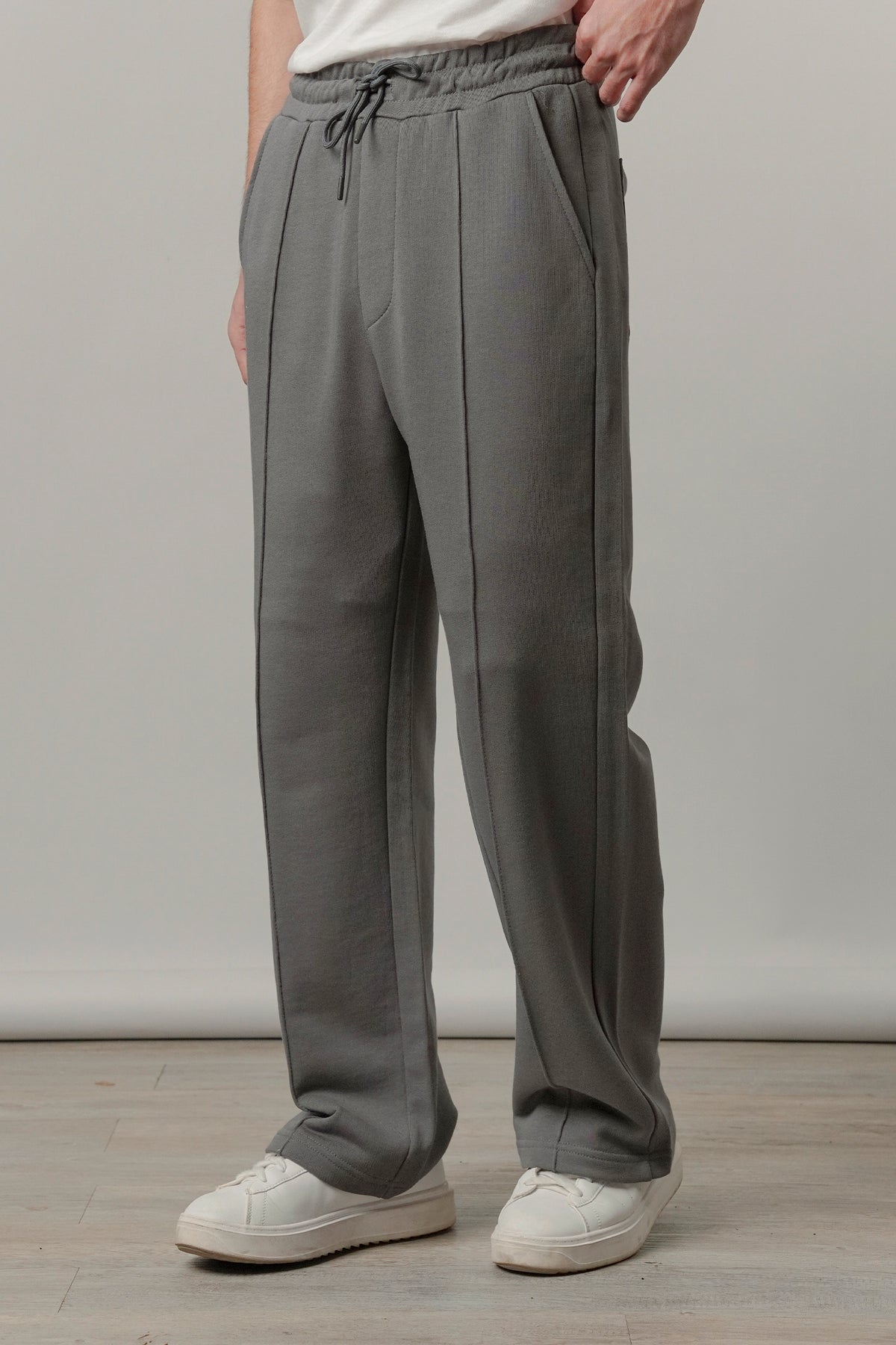 Pintex Jogger Pants - Grey