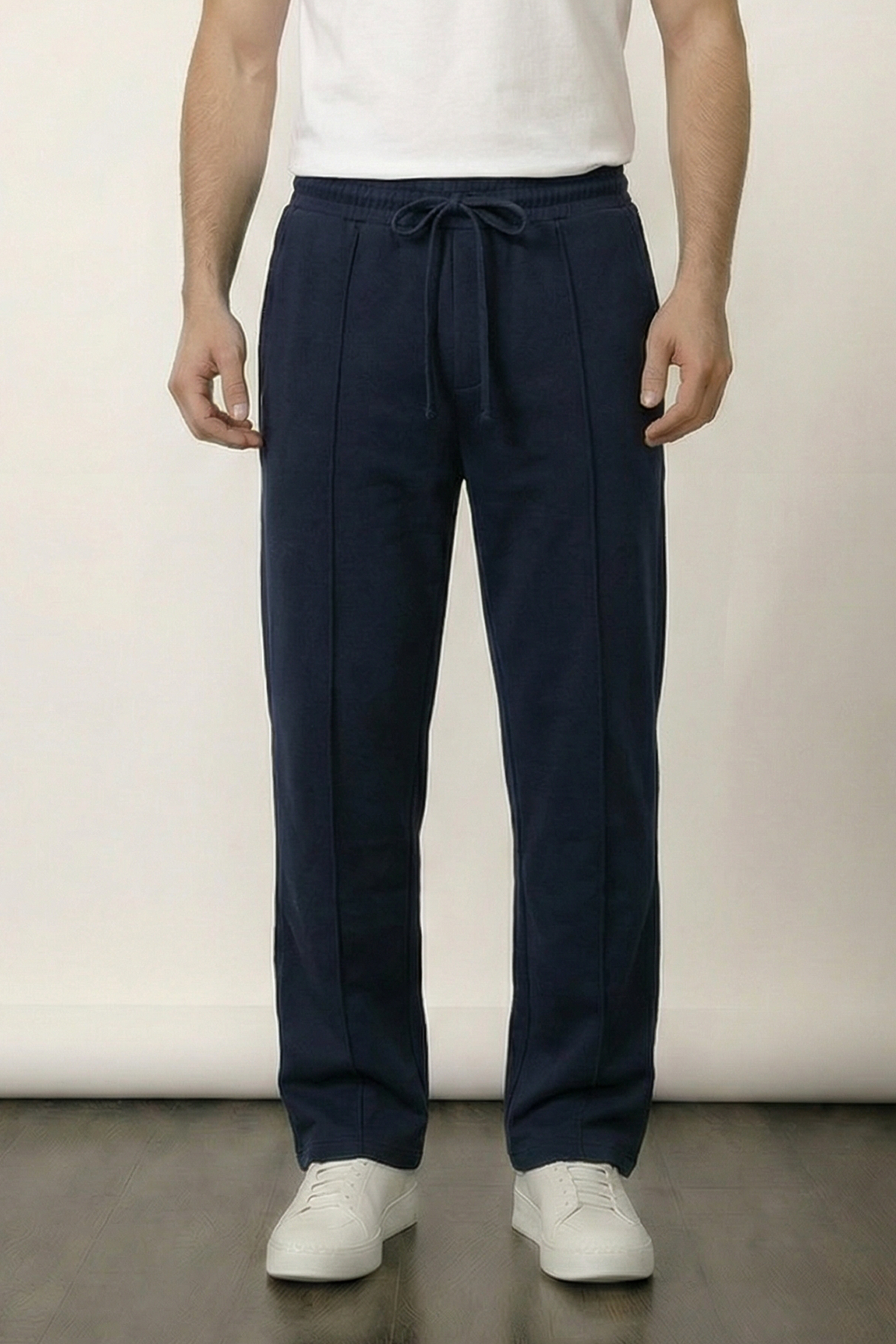 Pintex Jogger Pants - Navy Blue