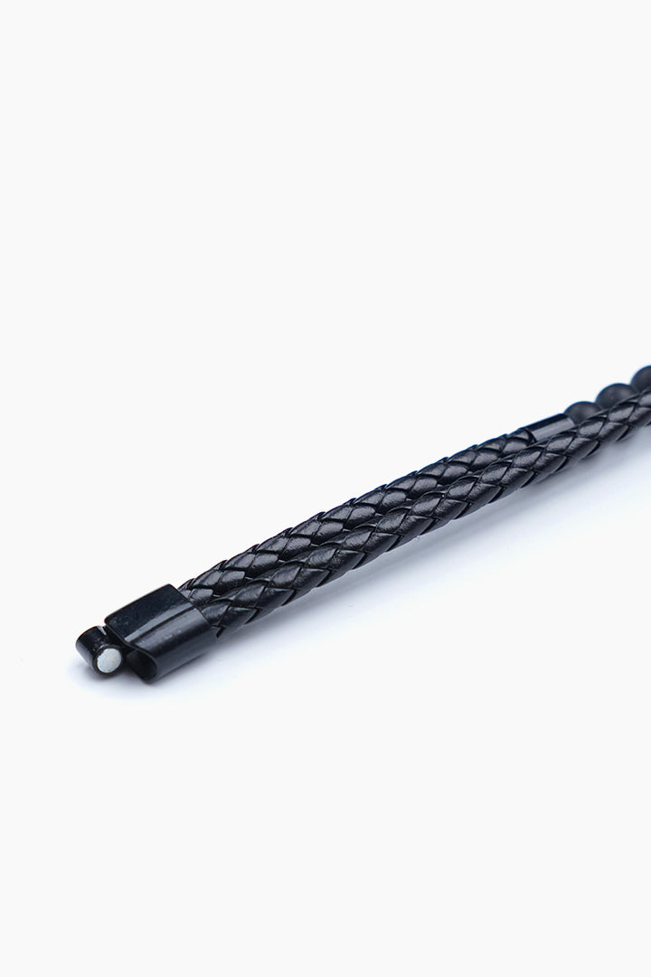 Double-Layer Braided and Matte Bead Bracelet