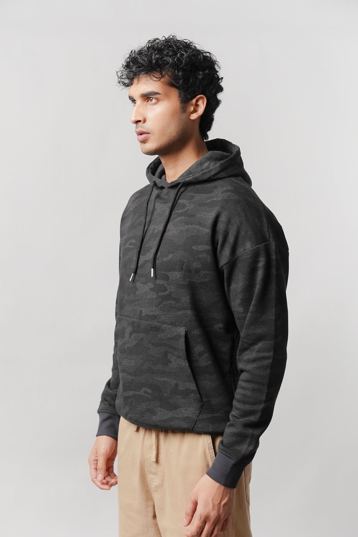 Camo Pullover Hoodie - Dark Grey