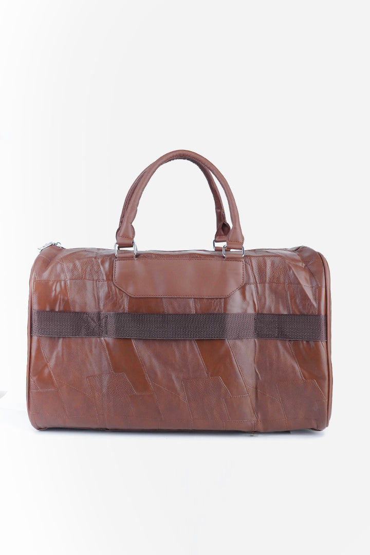 Patchwork Duffle Bag - Brown