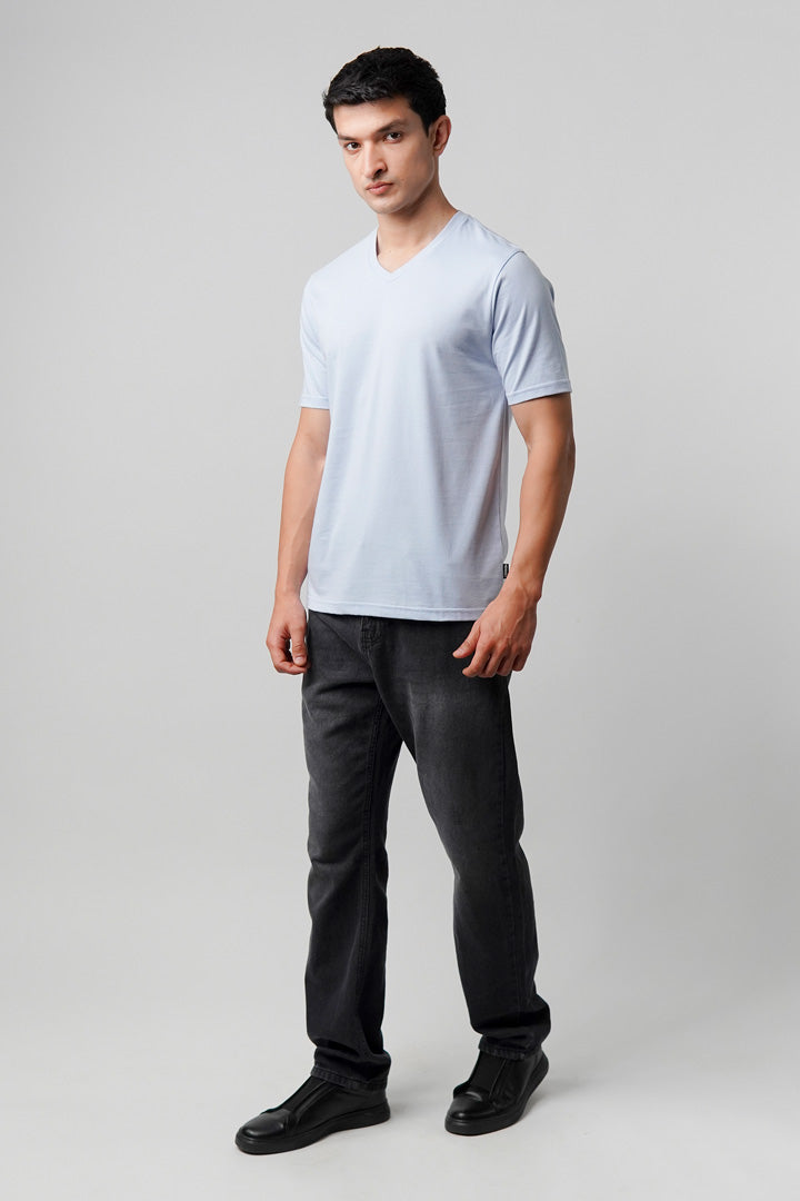 Regular Fit V-Neck T-Shirt - Sky Blue