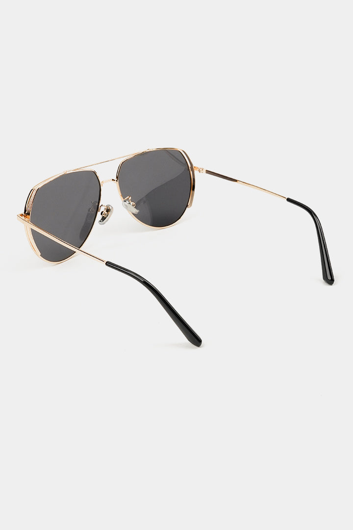 Double Bridge Round Sunglasses - Gold alternate view