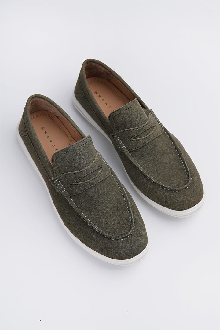 Slip On Suede Loafers - Green alternate view