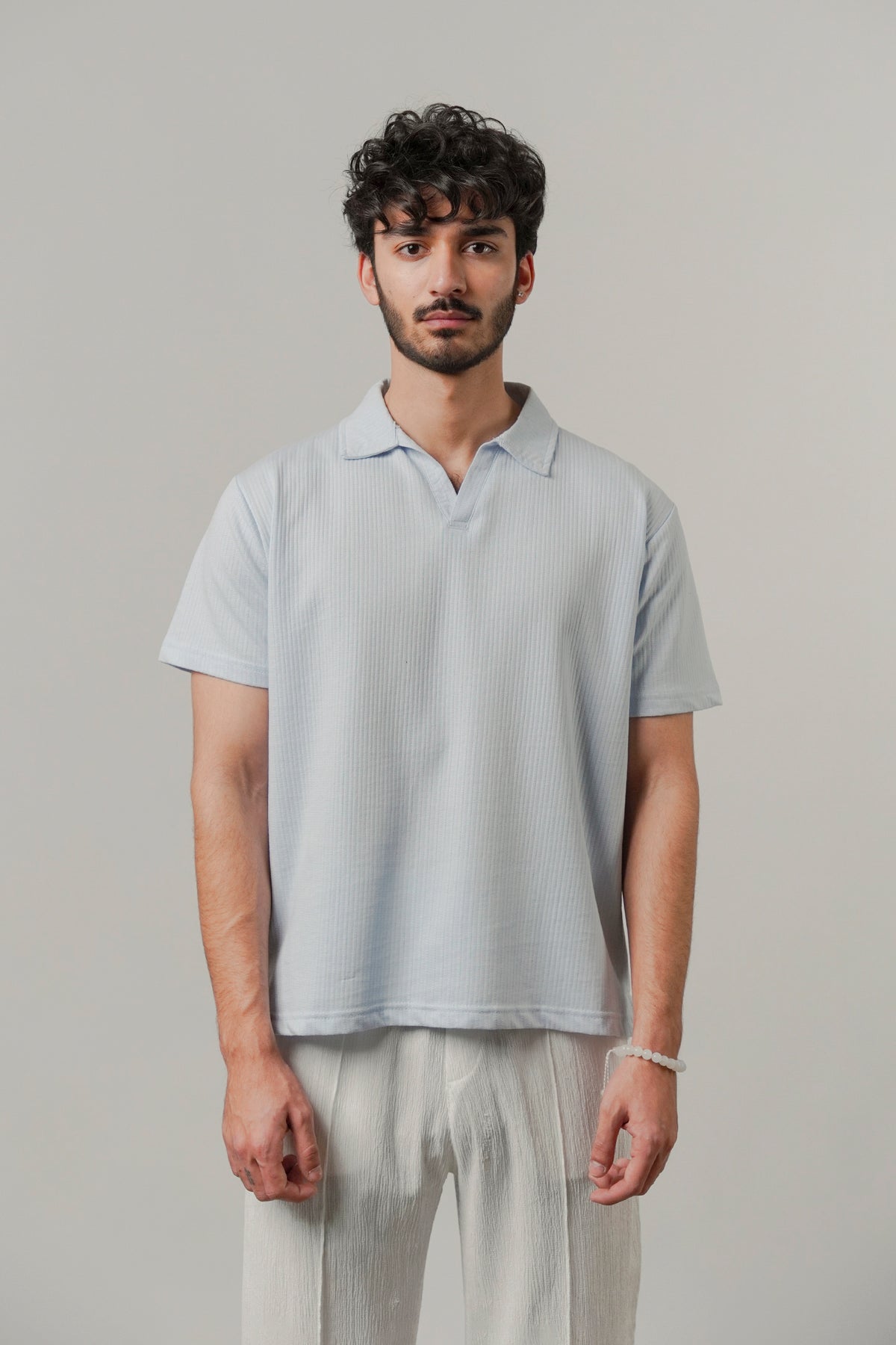Johnny Collar Polo - Sky Blue
