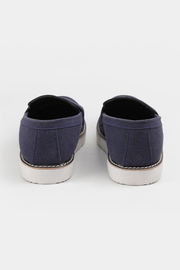 Slip On Suede Loafers - Ocean Blue