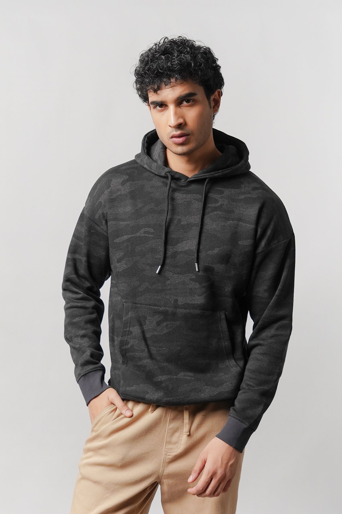 Camo Pullover Hoodie - Dark Grey