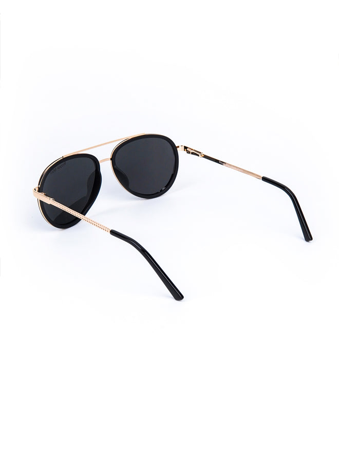 Double Bridge Oval Sunglasses Black alternate view