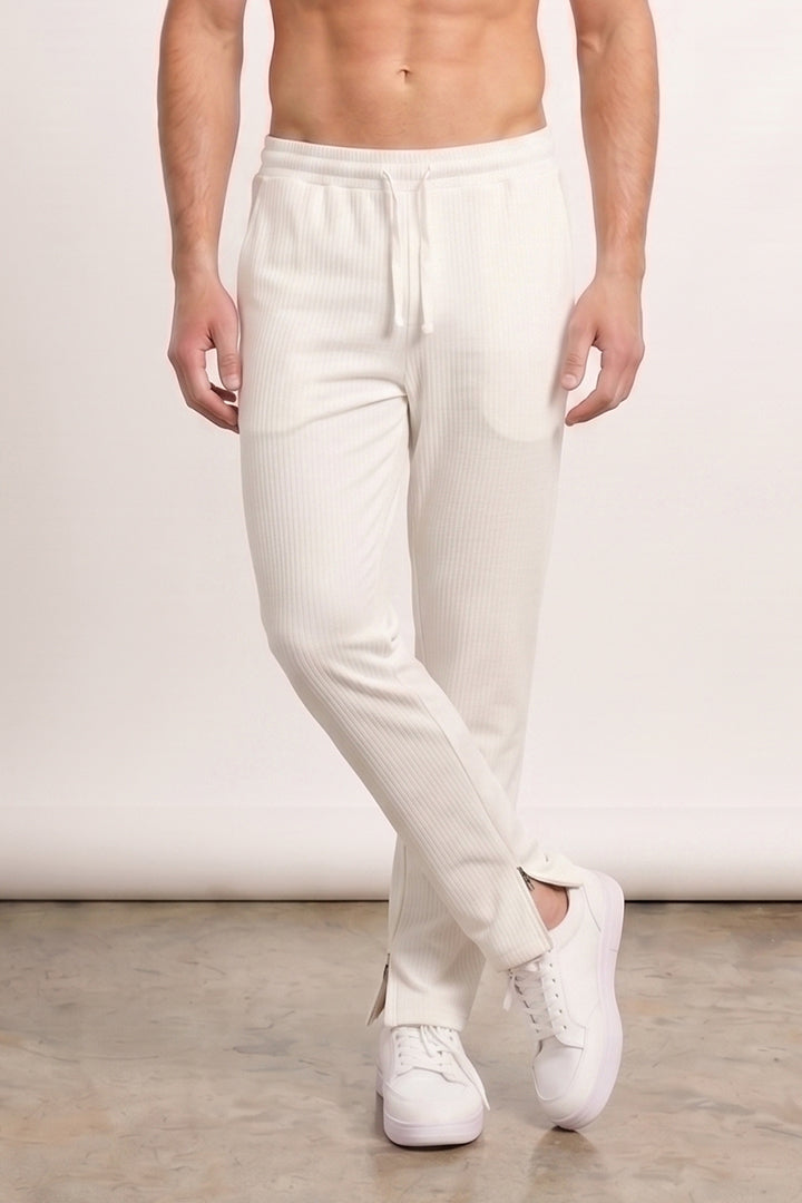 Split Hem Trousers - White