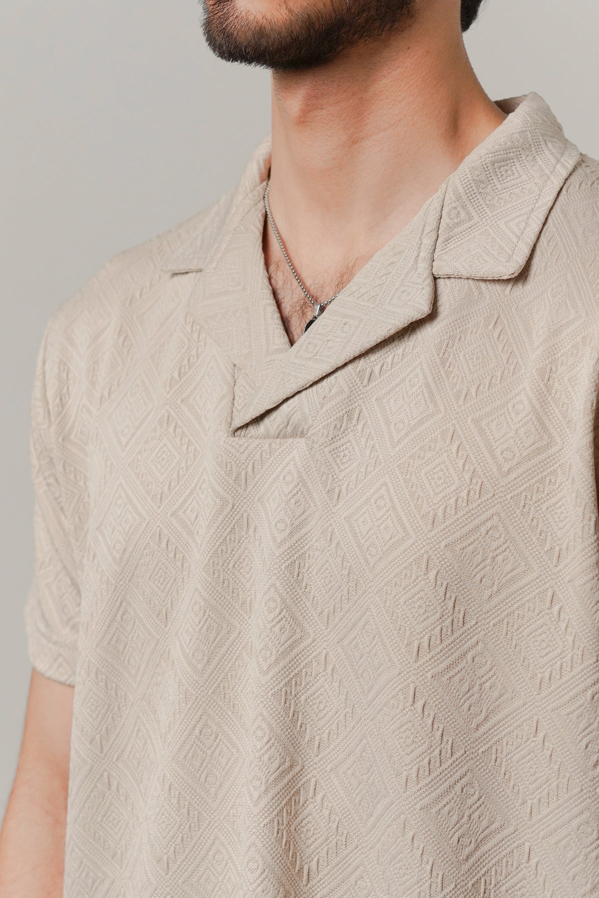 Cuban Collar Polo - Sand - FA alternate view