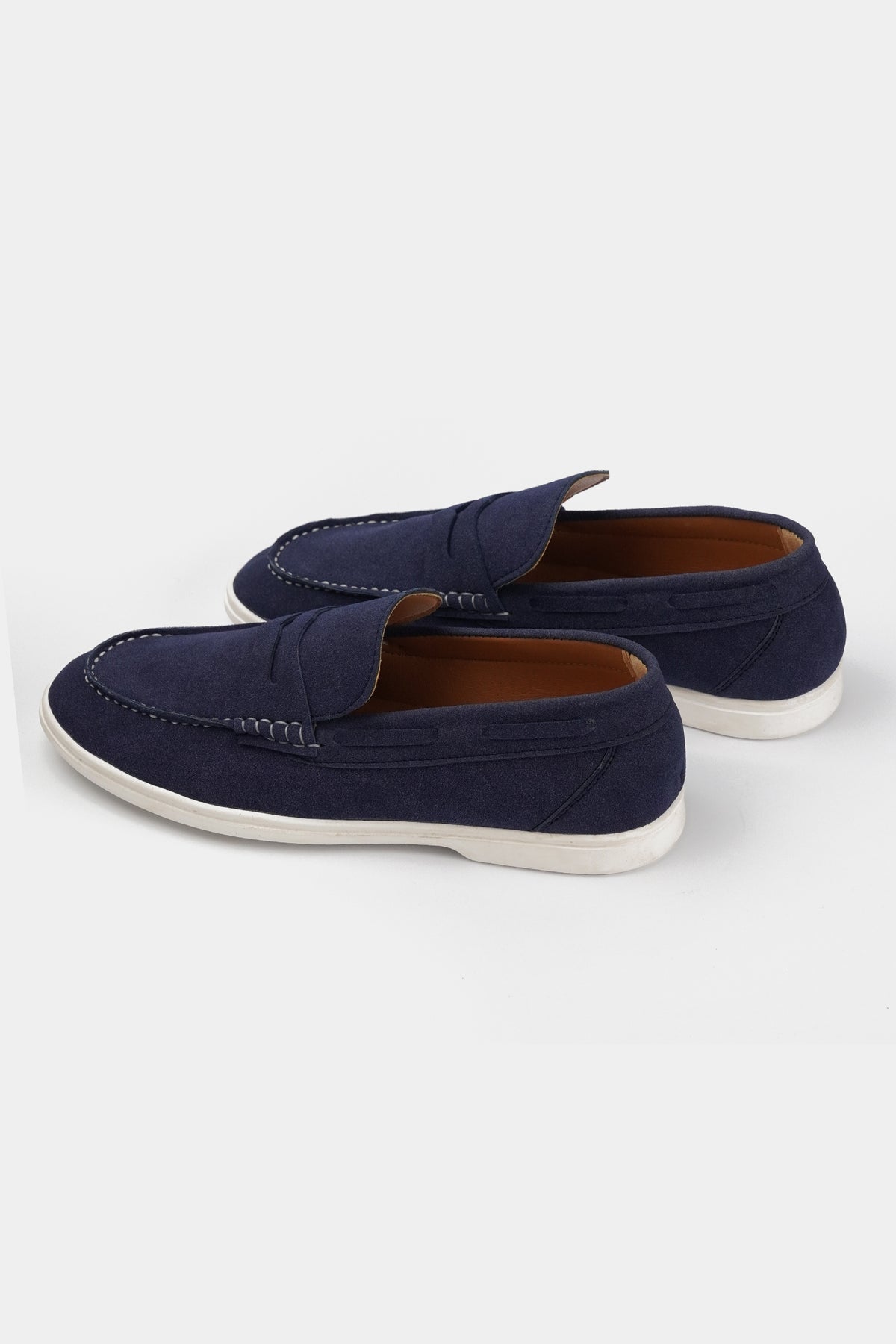 Penny Suede Loafers - Navy Blue